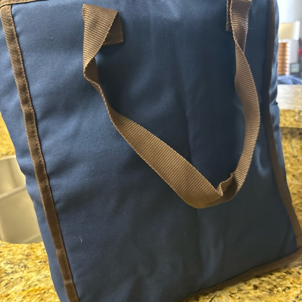 Calphalon Navy and Brown 30 Can Cooler Duffel Bag - Picture 2 of 4